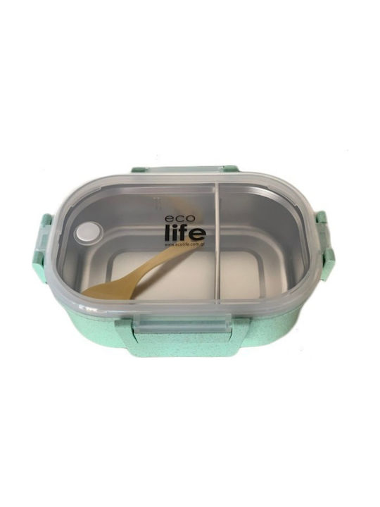 Ecolife Δοχείο Φαγητού Πλαστικό Light Green Κατάλληλο για Φούρνο Μικροκυμάτων 900ml 33-BO-9074