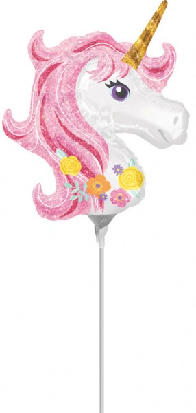 Unicorn mini foil balloon 25 cm