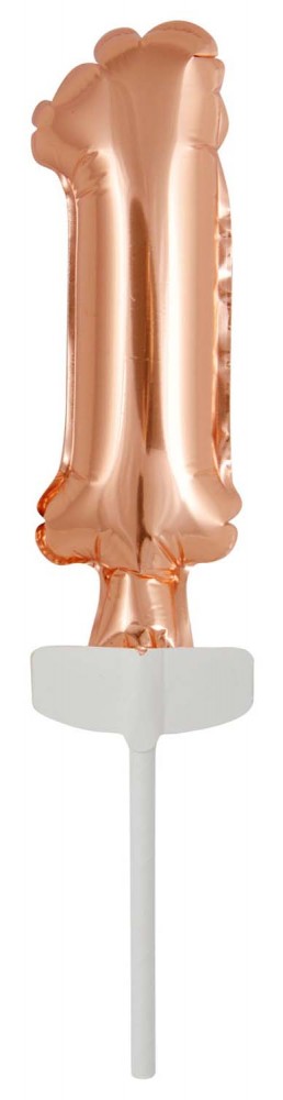 Number Rose Gold Number 1 Foil Balloon for Cake 13 cm
