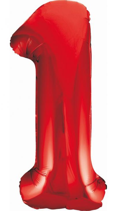 Number Red Red Number 1 Foil Balloon 85 cm