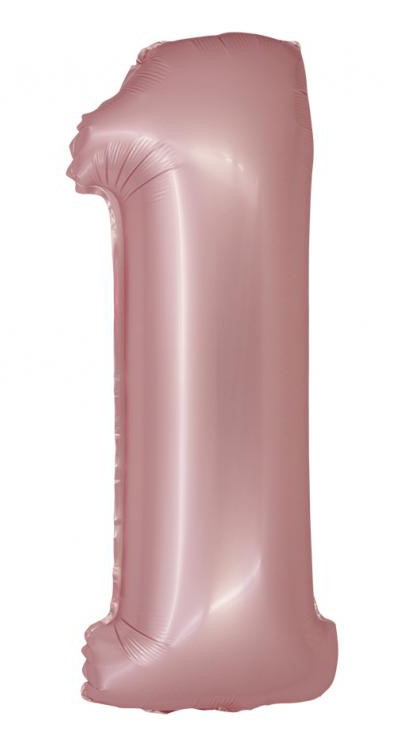 Number Light Pink Mat Pink Number 1 Foil Balloon 76 cm