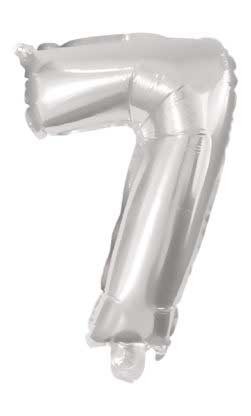 Number Giant Number 7 Silver Foil Balloon 85 cm