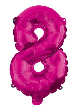 Number Hot Pink number 8 foil balloon 95 cm