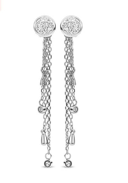 Victoria Silver-colored Earrings with White Stones
