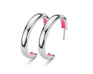 Victoria Silver colored pink patterned earrings