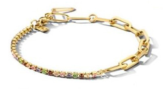 Victoria Gold Colored Multi-colored Stone Bracelet