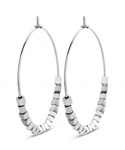 Victoria Silver Checked Earrings