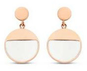 Victoria Rose gold colored earrings with white pattern