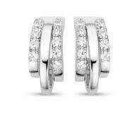 Victoria Silver colored earrings with white stones