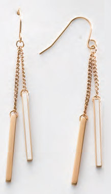 Victoria Rose gold colored earrings with white pattern