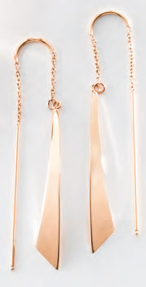 Victoria Rose gold saber earrings