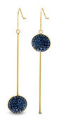 Victoria Gold Colored Blue Patterned Earrings