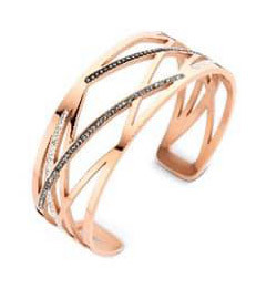 Victoria Rose gold-colored bracelet with black and white stones