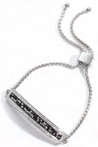 Victoria Silver Color Black and White Stone Bracelet