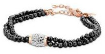 Victoria White Stone Black Beaded Bracelet