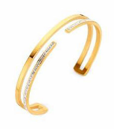 Victoria Gold Colored White Gem Bracelet