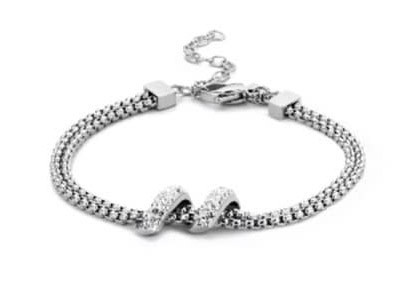 Victoria Silver-colored Bracelet with White Stones
