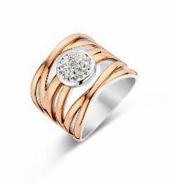 Victoria Rose gold color white stone ring