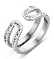 Victoria Silver-colored ring with white stone