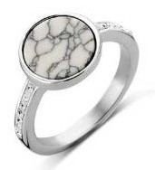 Victoria Silver-colored white patterned ring