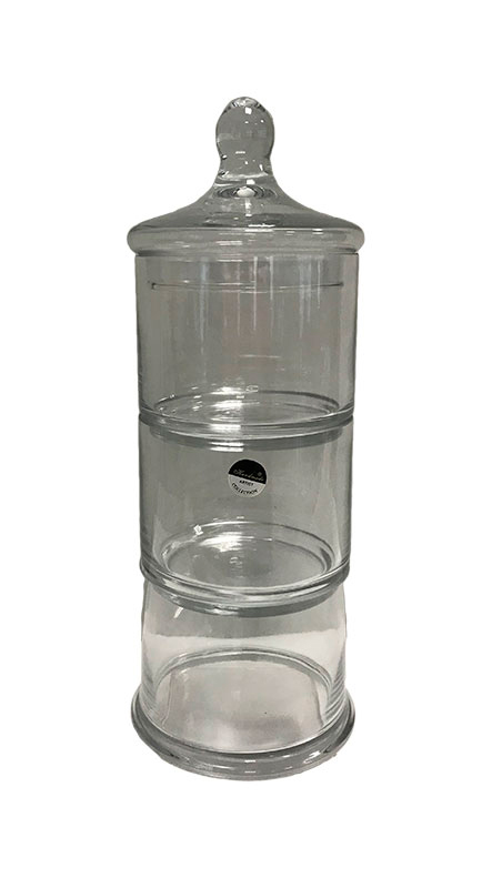 Φοντανιέρα γυάλινη λευκή 3 θέσεων