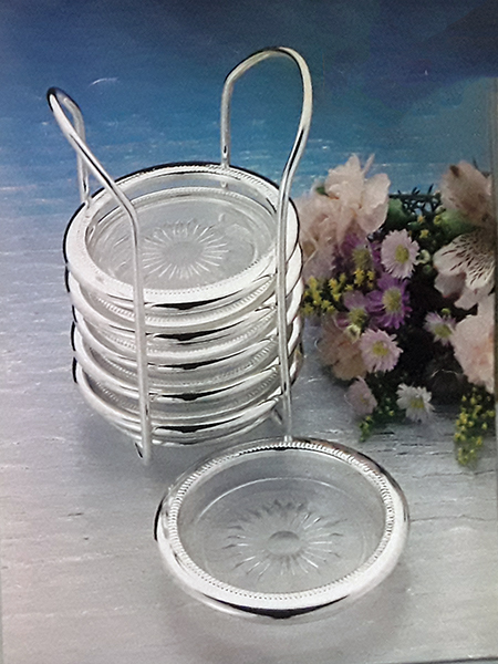 Σετ 6 Γυάλινα Σουβέρ Στρογγυλά