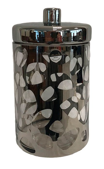 Βάζο Γυάλινο Διακοσμητικό Με Καπάκι