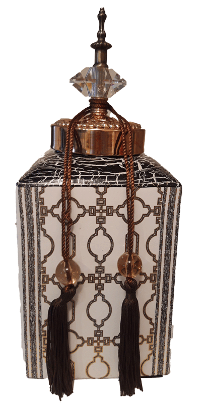 Βάζο Τζαρ Κεραμικό Με Καπάκι/Φούντα WB16-1-2003