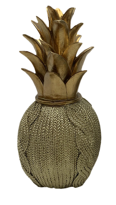 Διακοσμητικός Ανανάς Polyresin Light Green- Χρυσός 10x10x21εκ