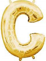 Number Gold, Gold mini C letter foil balloon 33 cm