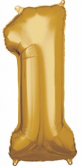 Number Gold, Giant Number 1 Foil Balloon 83*38 cm