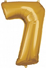 Number Gold, Giant Number Foil Balloon 7, 83*55 cm