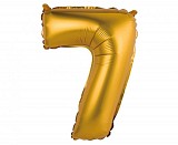 Number Gold Matt Gold 7 Mini Number Foil Balloon 35 cm