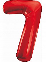 Number Red Red Number 7 Foil Balloon 85 cm
