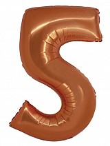 Number Copper Copper Number 5 Foil Balloon 76 cm