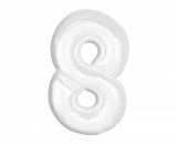 Number B&C White White number 8 foil balloon 92 cm