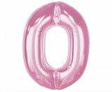 Number Light Pink Pink Number 0 Foil Balloon 92 cm