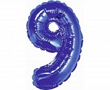 Number Blue, Blue number 9 mini foil balloon 35 cm