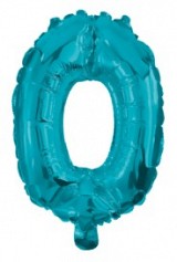 Number Mini 0 Blue number foil balloon 32 cm