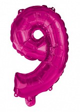 Number Hot Pink Number 9 Foil Balloon 95 cm