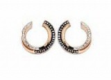 Victoria Rose gold black and white stone earring