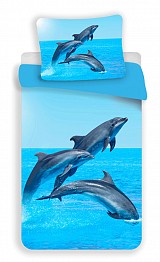 Dolphin Trio Bedding set 140×200cm, 70x90 cm microfibre