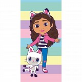 Gabby's Dollhouse Pastel Stripes bath towel, beach towel 70x140cm