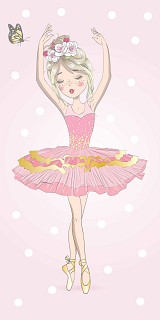 Ballet Ballerina bath towel, beach towel 70x140cm