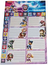 Paw Patrol Power Up notebook label with sticker 16 pcs
