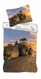 Construction Sunset Loader bedding cover 140×200cm, 70×90 cm