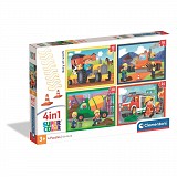 Vehicle Busy at Work Construction Vehicles 4-in-1 Puzzle Clementoni