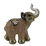 Διακοσμητικό Polyresin Ελέφαντας Σομόν/Ασημί  23x10.5x25.5εκ