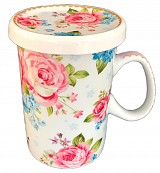 Πορσελάνινη Κούπα Με Καπάκι English Porcelain Floral Flowers