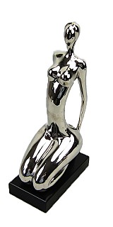 Γυναικεία φιγούρα κεραμική ασημί